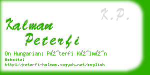 kalman peterfi business card